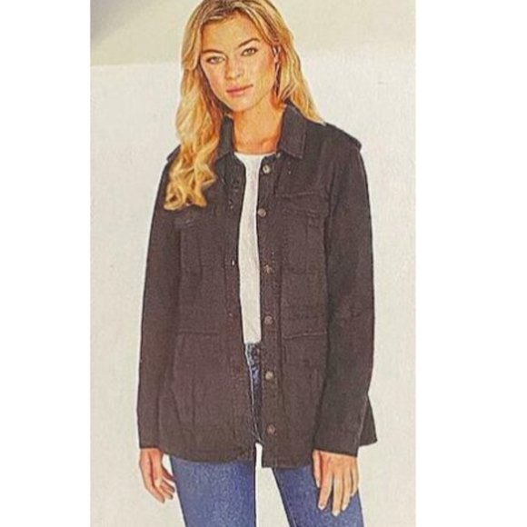 NWT Buffalo David Bitton Women's Black Military Style Jacket Size S $45 C370 - Picture 1 of 3
